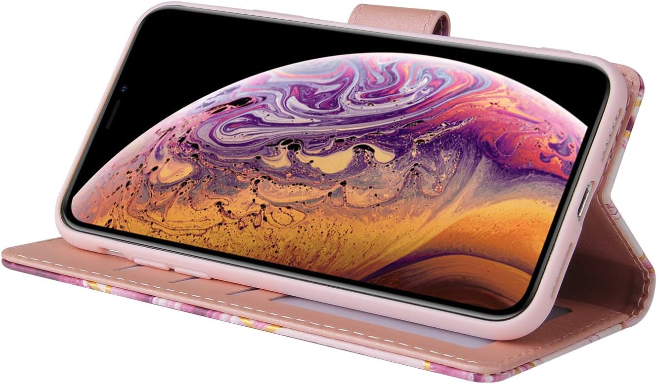 Asuwish Compatible con iPhone Xs X 10 10s Funda tipo cartera y protector de pantalla de vidrio templado, funda de cuero con tapa para iPhone X