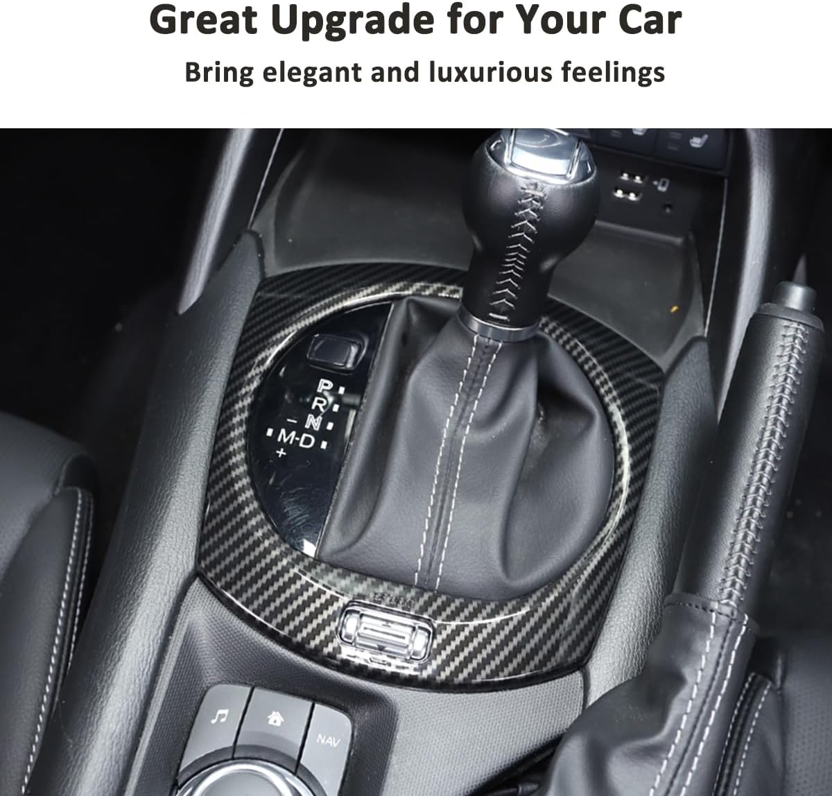 Adhesivo para marco de cambio de marcha interior de automóvil para Mazda MX-5 ND 2015-2023 Cubierta de panel de consola central, accesorios