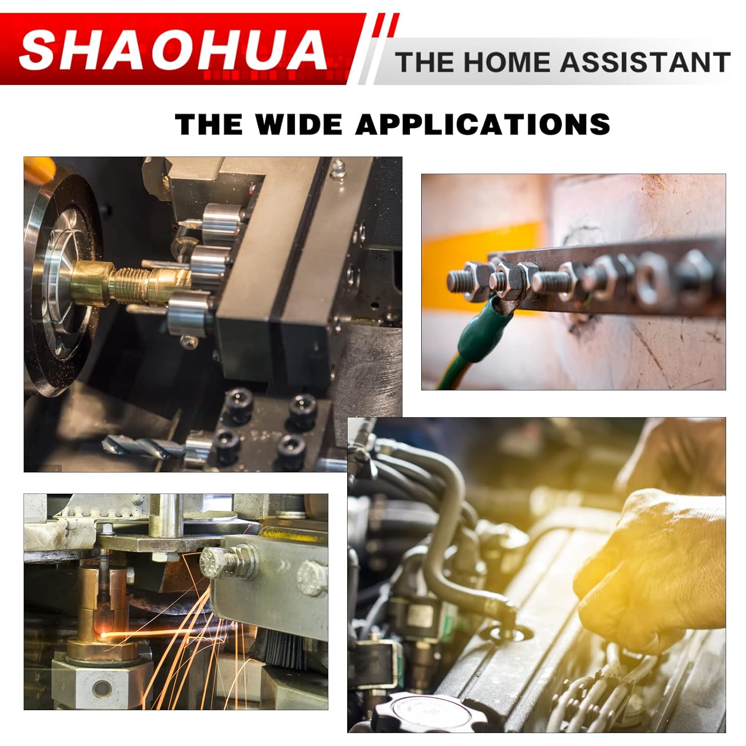 SHAOHUA Kit surtido de 96 tuercas y pernos  M8 x 405060703.150 in  Pernos hexagonales de acero inoxidable 304 resistentes, tuercas planas y