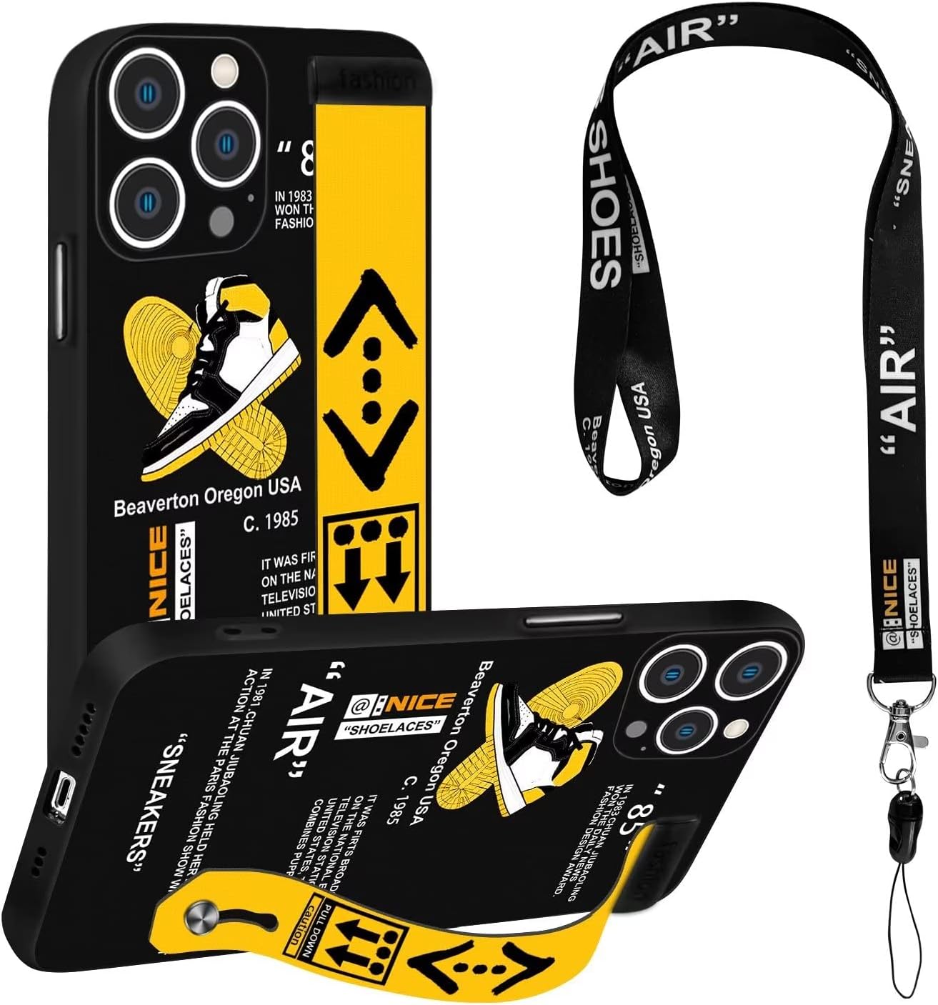 STORYBOX Funda protectora para iPhone 12 Pro Max Cool para niños, zapatos deportivos, estilo de marca, diseño con función atril y diseño moderno de