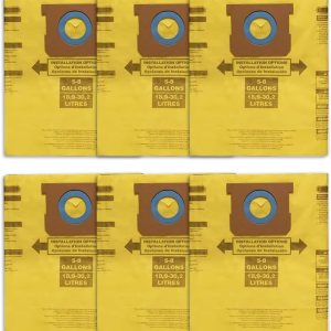 Vac 90661 9066100 Tipo E Bolsa de vacío en seco y húmedo para Shop Vac Bolsas de filtro desechables de 5 a 8 galones (amarillo-6 piezas) Vac 90661 9066100 Tipo E Bolsa de vacío en seco y húmedo para Shop Vac Bolsas de filtro desechables de 5 a 8 galones (amarillo-6 piezas)