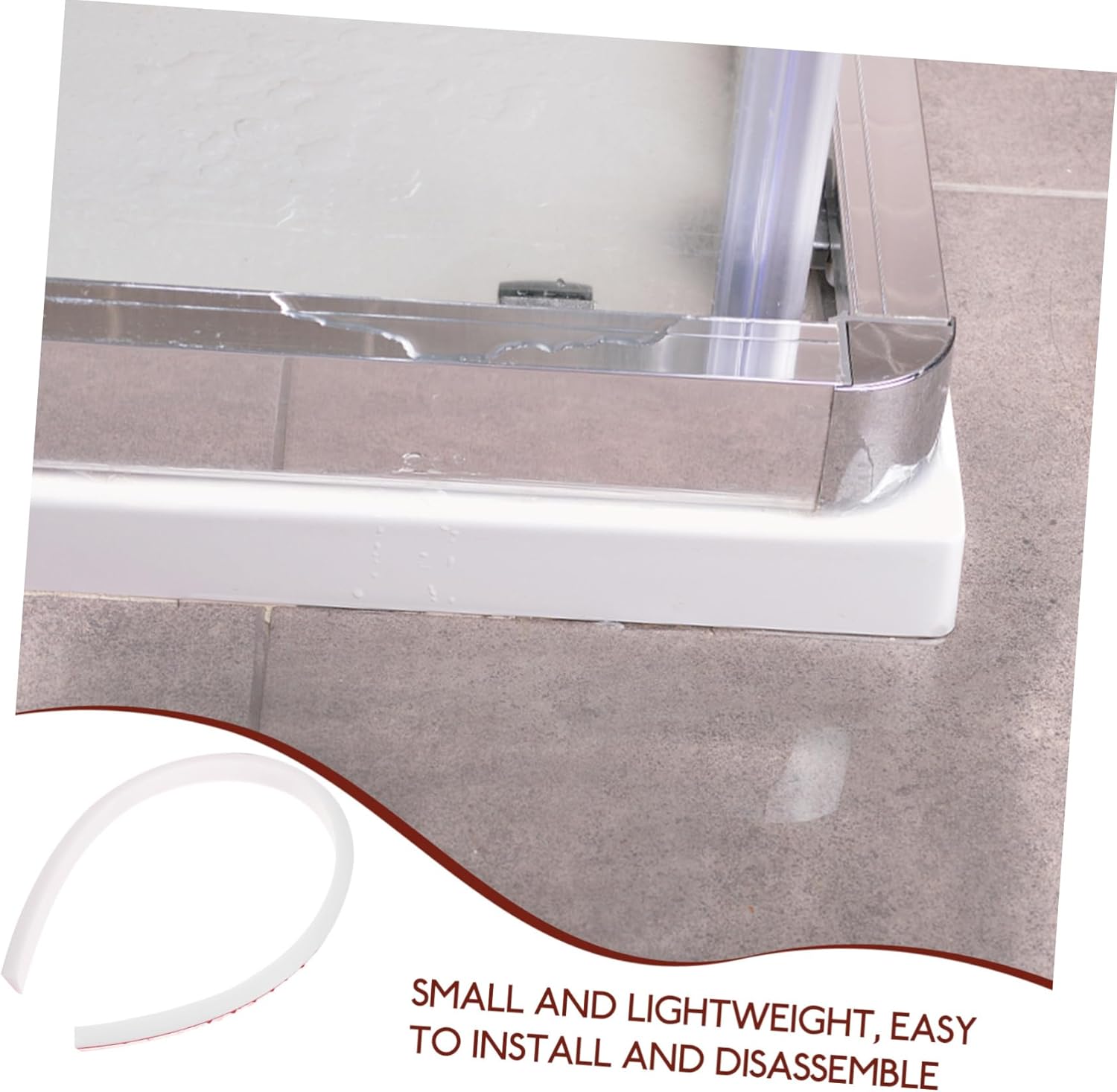 DOITOOL Protector contra salpicaduras de bañera para mantener el agua en la ducha, umbral de agua para baño, puerta de piso, barrera de agua,