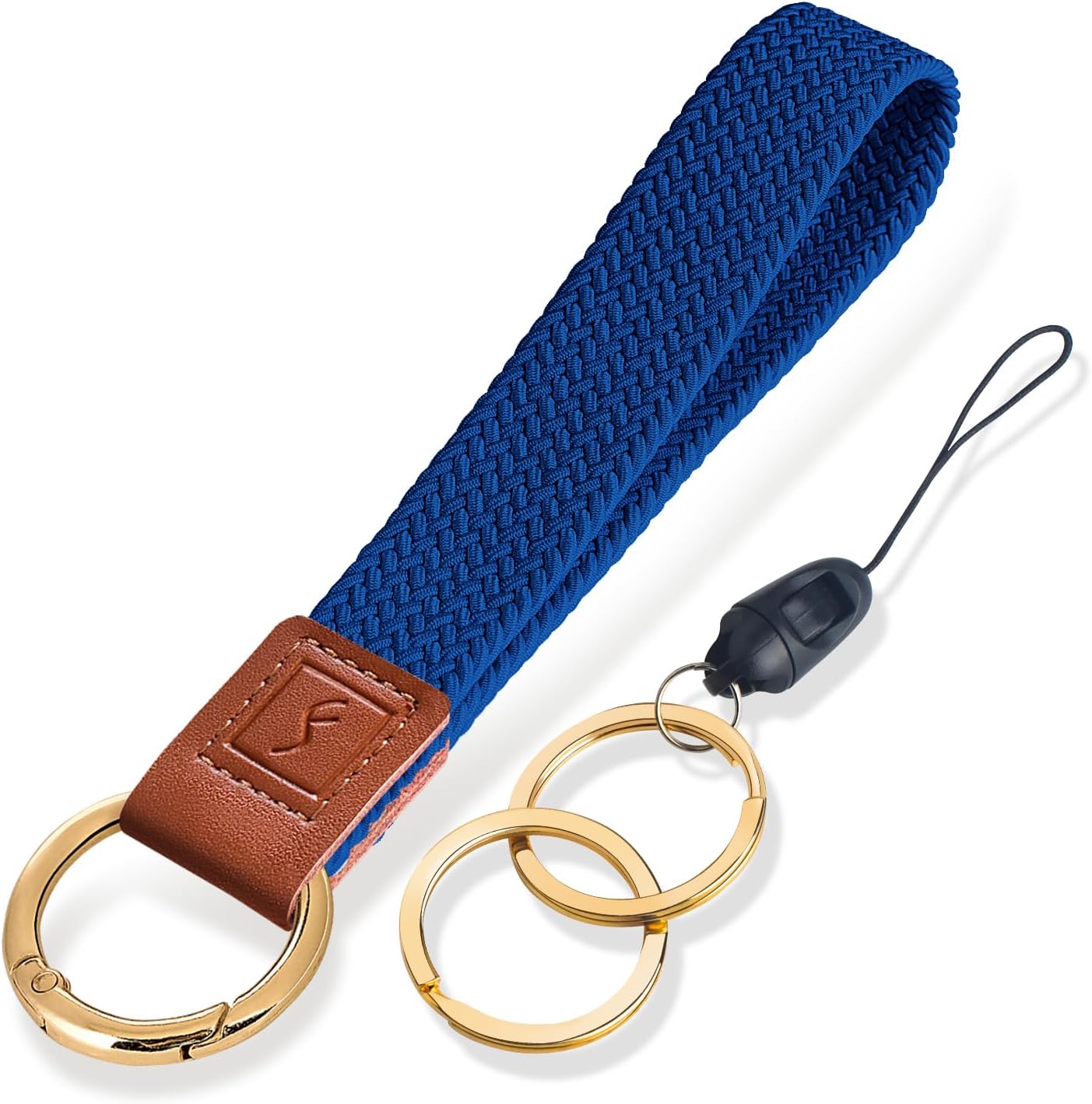 Llavero elástico, bonito llavero de pulsera, cordón de muñeca tejido mejorado para llaves, llaveros para mujeres y hombres, llaves de automóvil,