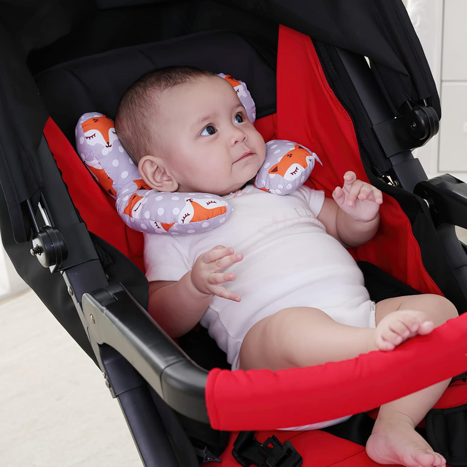 Almohada de viaje para bebé, almohada de apoyo para la cabeza y el cuello, cojín para reposacabezas para silla de cochecito, asiento de automóvil,