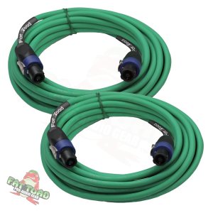 Cables Speakon a Speakon (paquete de 2) Cable PA de audio profesional DJ Pro de 25 pies con conector de bloqueo giratorio  Cable de 12 AWG para Cables Speakon a Speakon (paquete de 2) Cable PA de audio profesional DJ Pro de 25 pies con conector de bloqueo giratorio  Cable de 12 AWG para