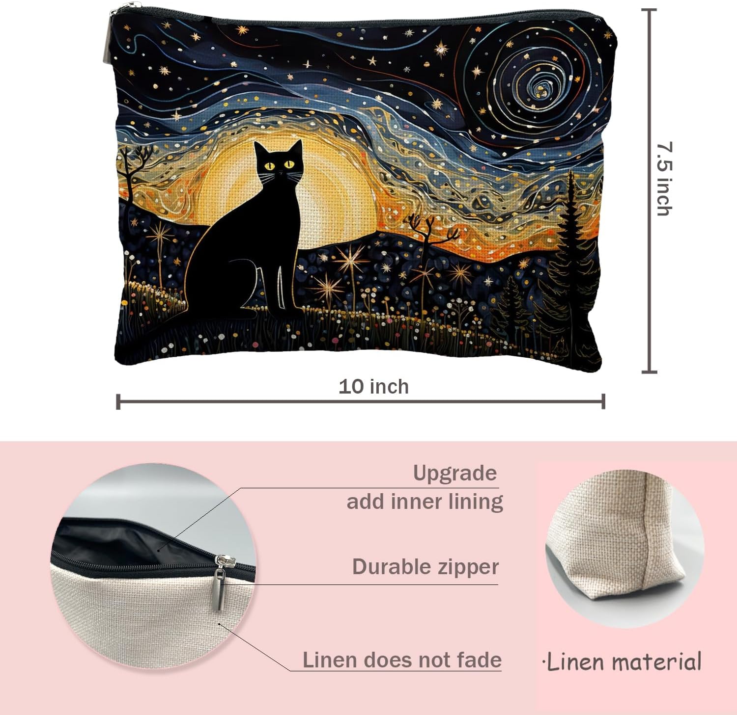 Bolsa de maquillaje de gatos, regalos para amantes de los gatos para mujeres, regalos de gatos, bolsa de cosméticos para gatos, regalos de gatos