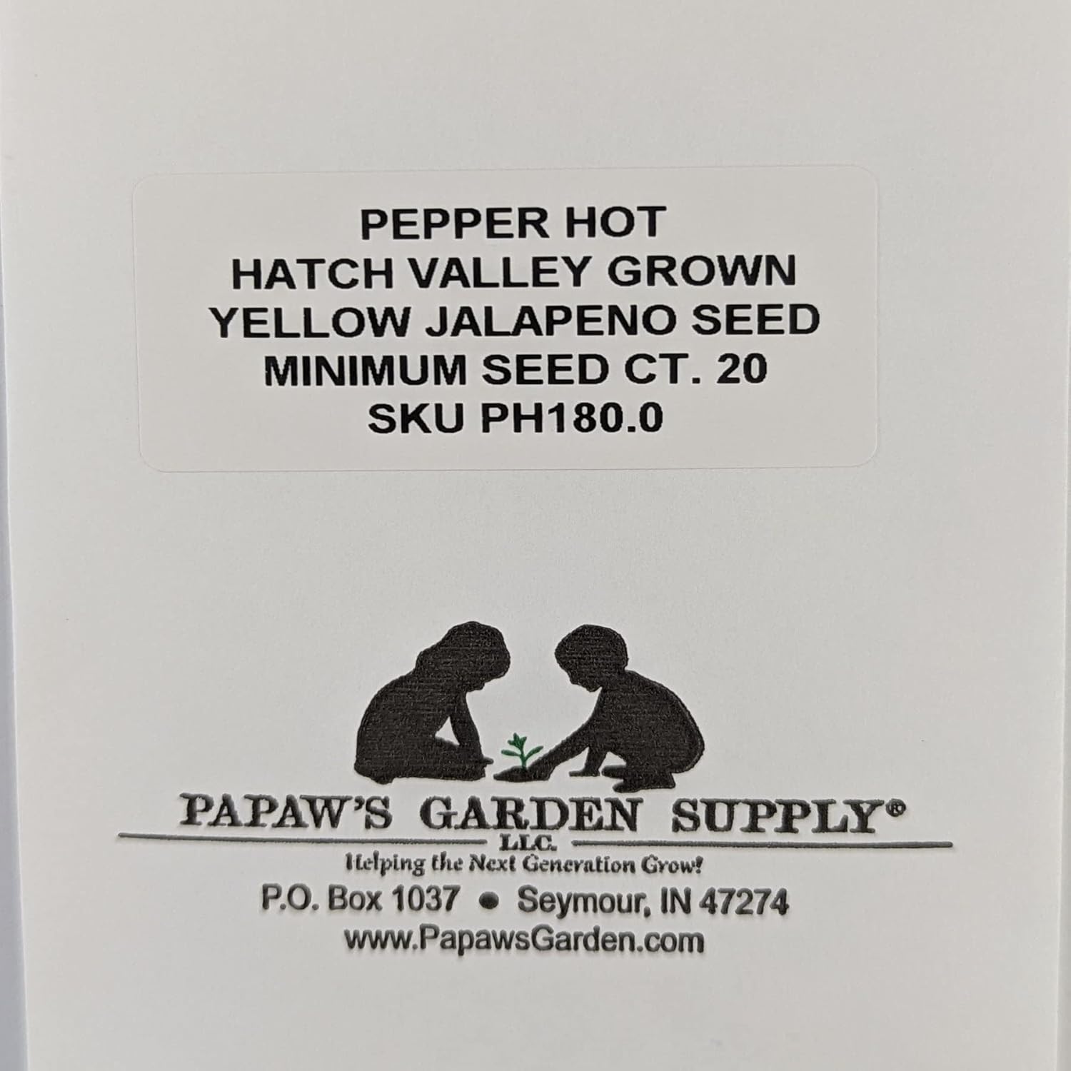 PAPAW’S GARDEN SUPPLY LLC. HELPING THE NEXT GENERATION GROW! Hatch Valley – Semillas de pimiento picante de jalapeño amarillo, sin OMG, 1 paquete de