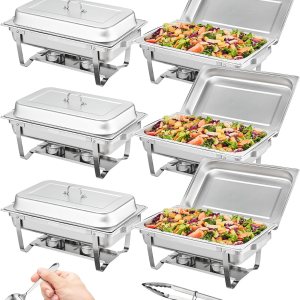 VEVOR Juego de bufé de platos para rozar, 6 paquetes, plateado VEVOR Juego de bufé de platos para rozar, 6 paquetes, plateado