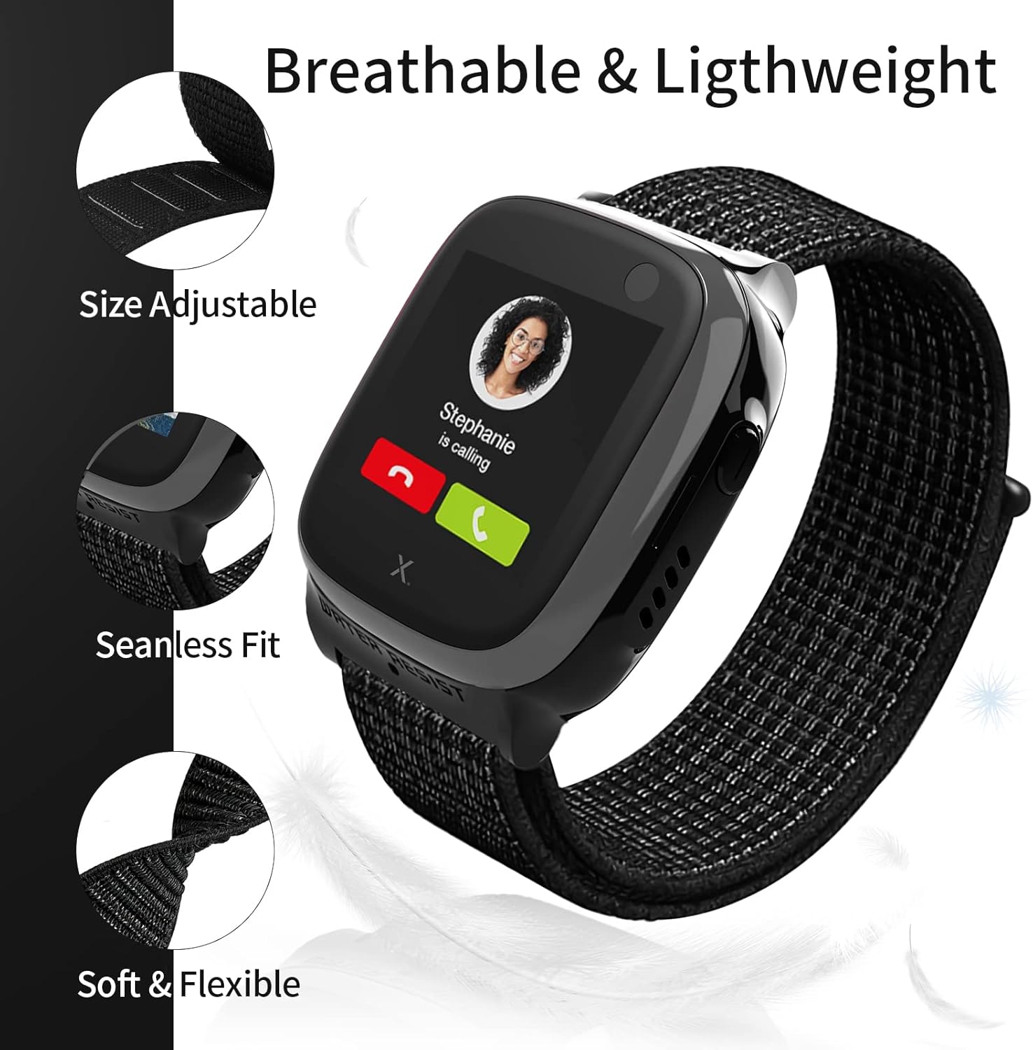 Correa de nailon de repuesto para niños compatible con Xplora X5  XGO 2XGO 3, correas de reloj de velcro diseñadas especialmente para niños y niñas,