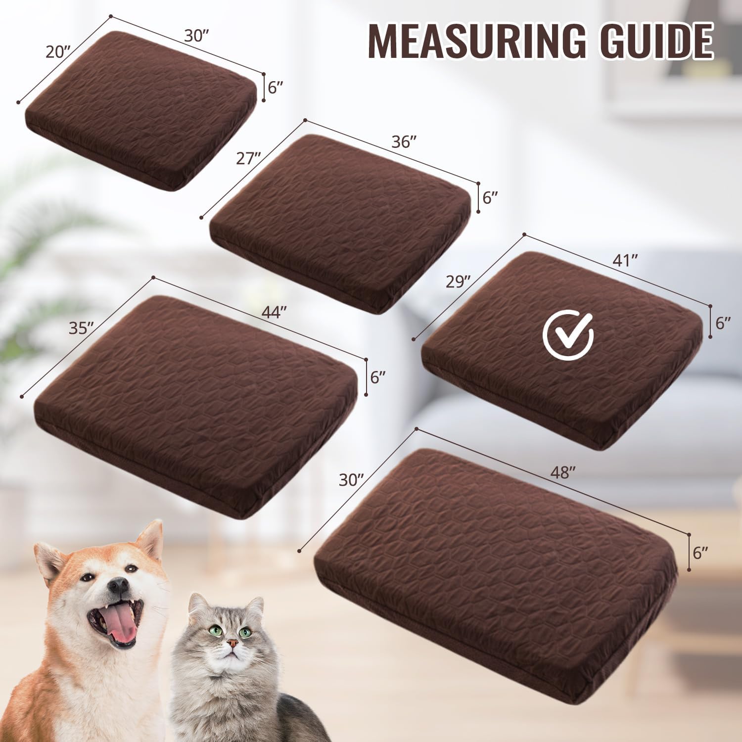 nanbowang Fundas impermeables de repuesto para cama de perro, lavable, fácil de quitar, funda de almohada para perro, funda de cama para mascotas,