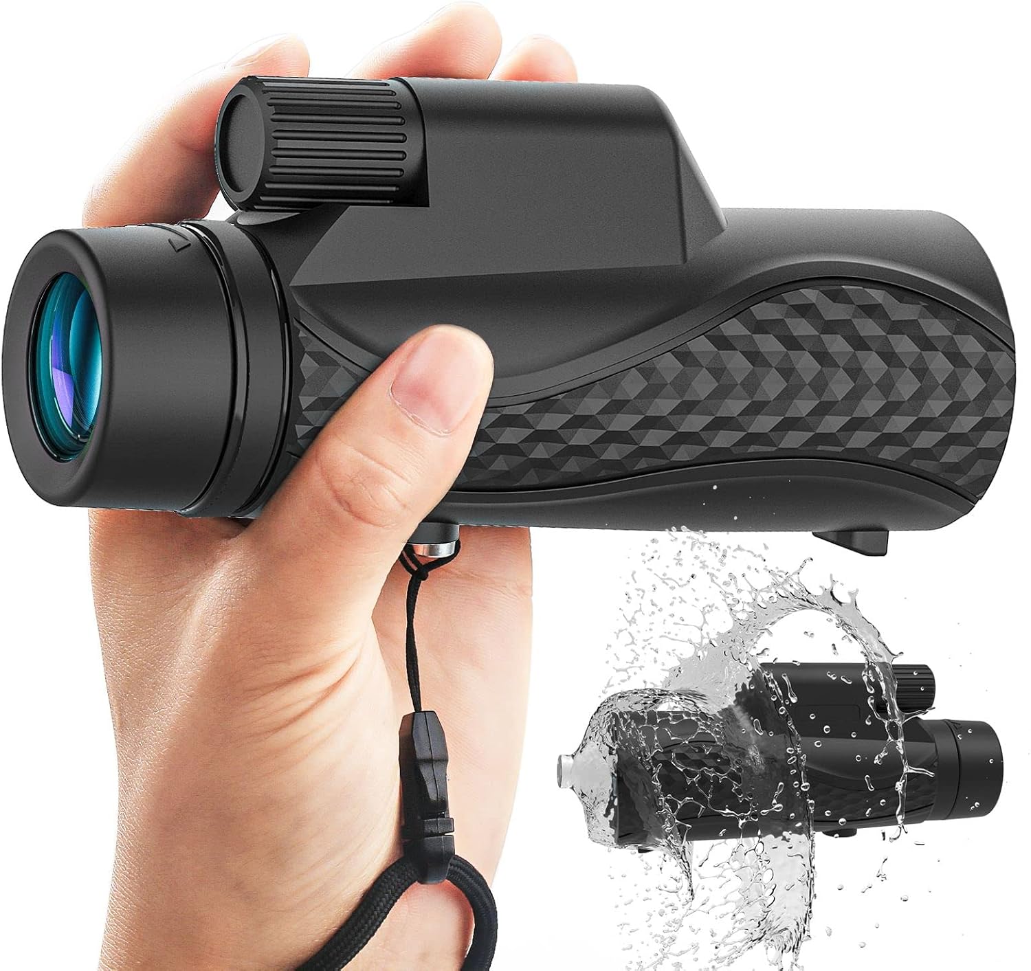 Telescopio monocular monocular 10 x 42 monoculares compacto para adultos monoculares de alta carga con adaptador para teléfono inteligente y trípode