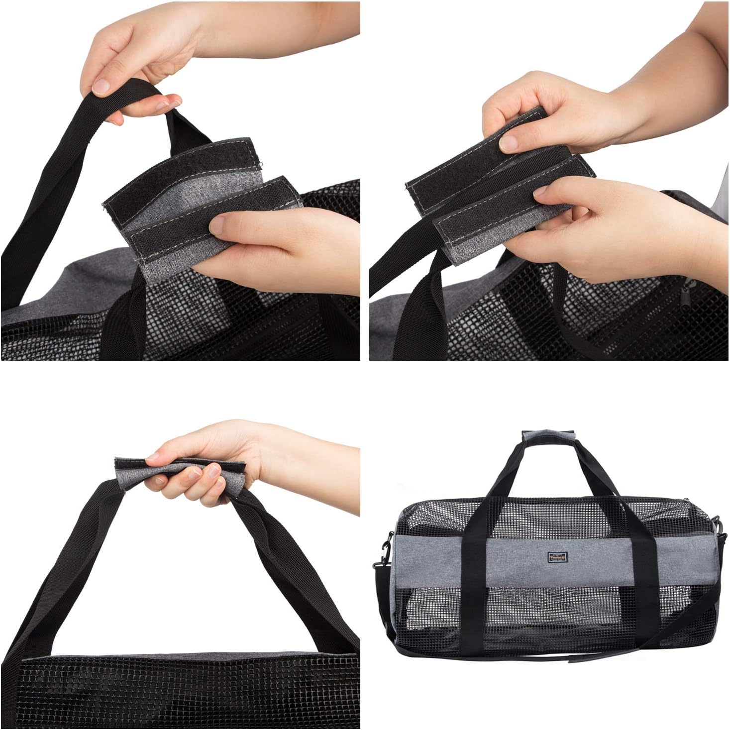 PACMAXI Bolsa de lona de buceo de malla, bolsas de playa grandes plegables y bolsas con cremallera, equipo de buceo y esnórquel y bolsa de equipo