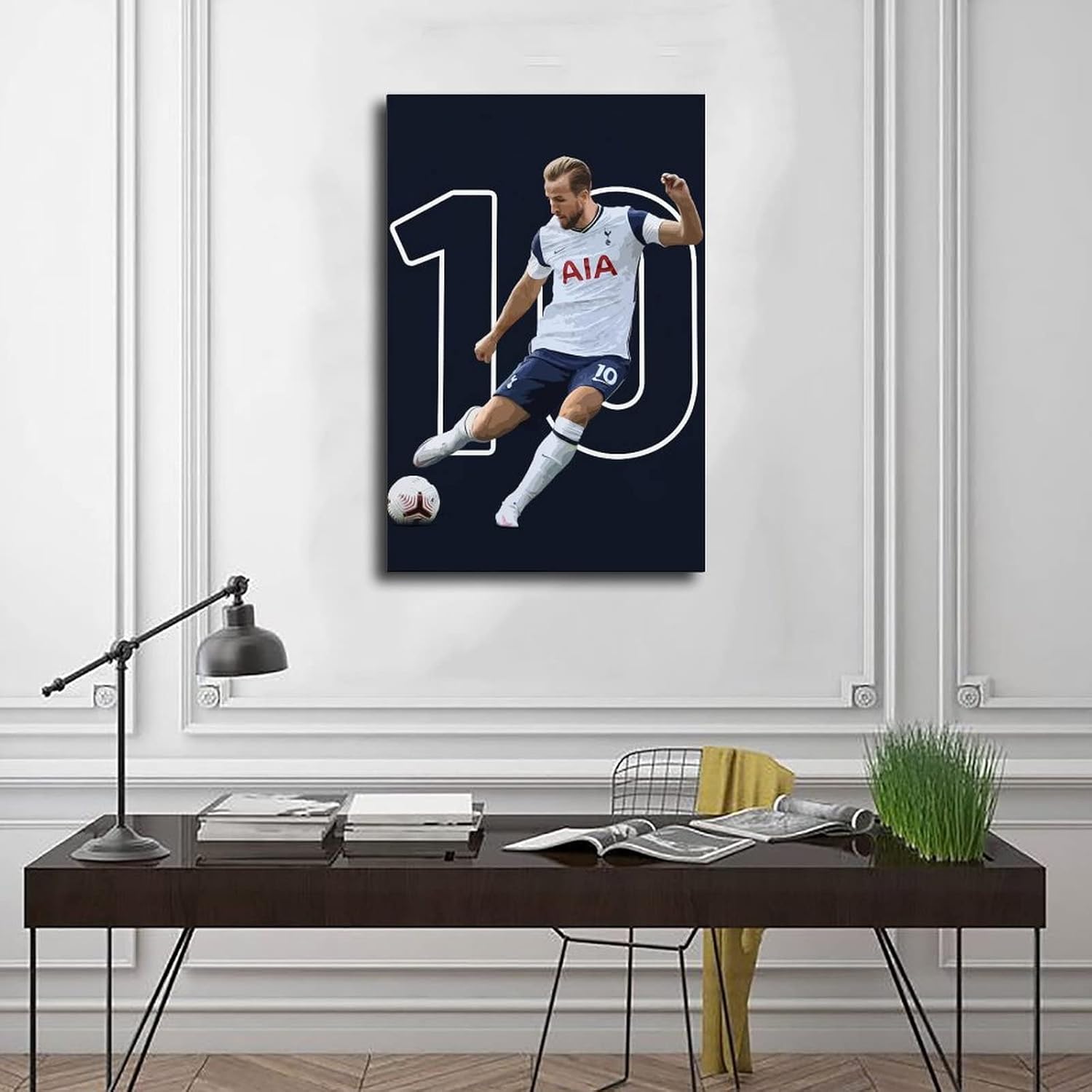 Póster de jugador de fútbol impreso para paredes, pósteres de fútbol, lienzo para decoración del hogar, estilo sin marco, 12 x 18 pulgadas (11.8 x