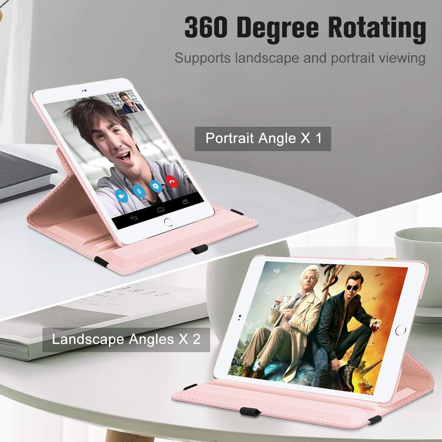 Fintie – Funda para iPad 9.7 2018 2017  iPad Air 2  iPad Air – Funda protectora giratoria a 360 grados con pie, función de apagadoencendido