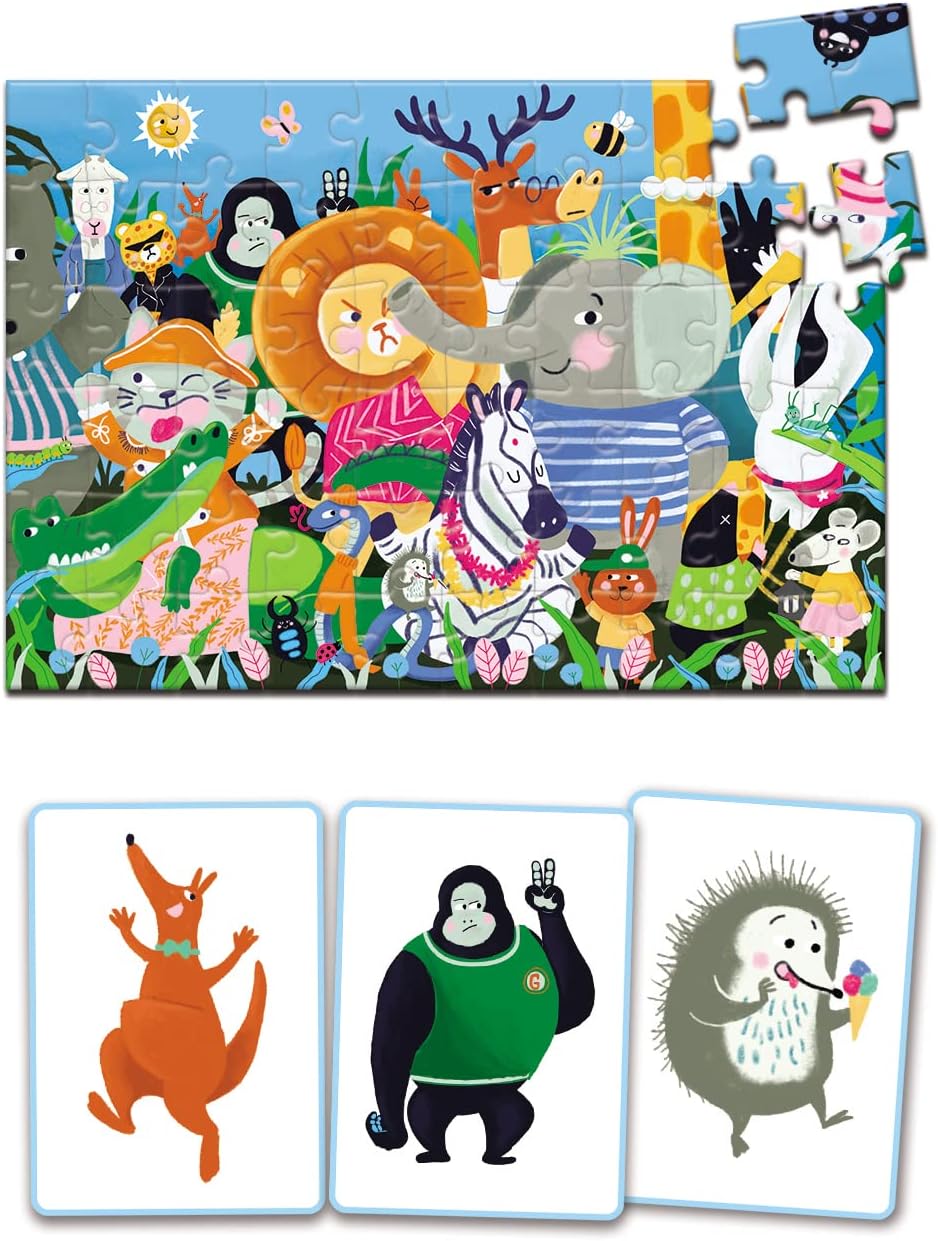 Clementoni – Search & Find Funny Animals Educational Toy, Multicolor, Medium (55453)