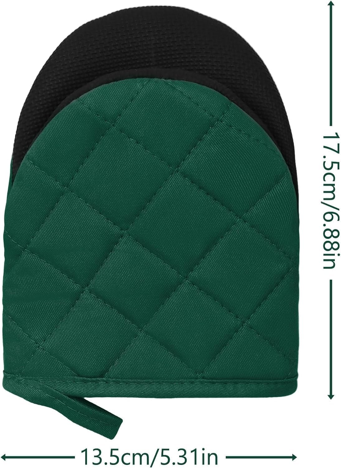Manoplas cortas para horno, de silicona, resistentes al calor, para 500 grados, superficies de agarre antideslizantes y guantes de lazo para colgar,