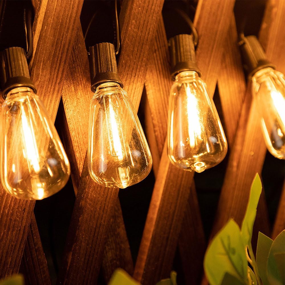Paquete de 25 bombillas LED Edison ST38 de 110 V con base E12 de 1 W, vidrio transparente, equivalente a 10 vatios, blanco cálido 2200 K para tiras