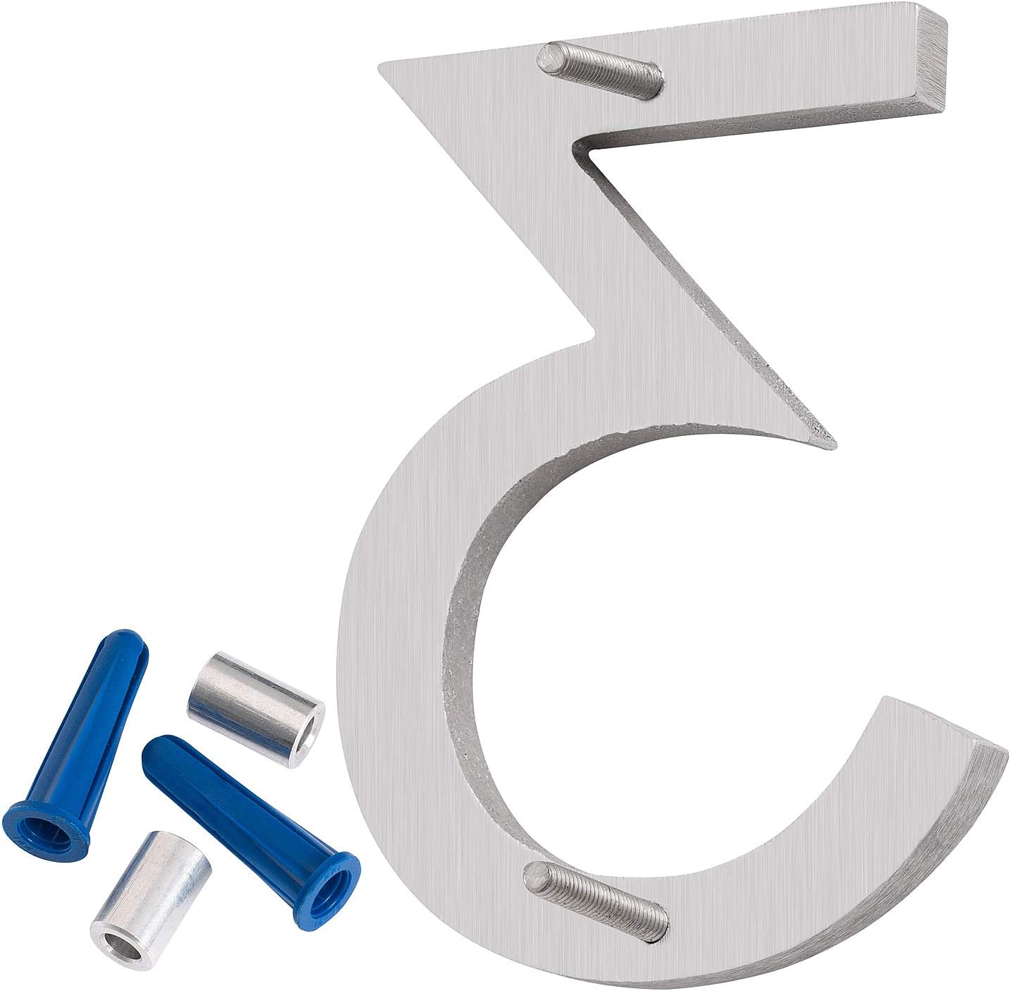 Montague Metal Products MHN-12-F-BA1-3 Número de casa flotante, 12 x 9 x 0.375 pulgadas, aluminio pulido pulido, MHN-12-F-BA-3