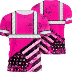 HiVis Custom Camisa de alta visibilidad de calavera con bandera de Estados Unidos para hombres, camisas de seguridad con nombre personalizado, ropa HiVis Custom Camisa de alta visibilidad de calavera con bandera de Estados Unidos para hombres, camisas de seguridad con nombre personalizado, ropa