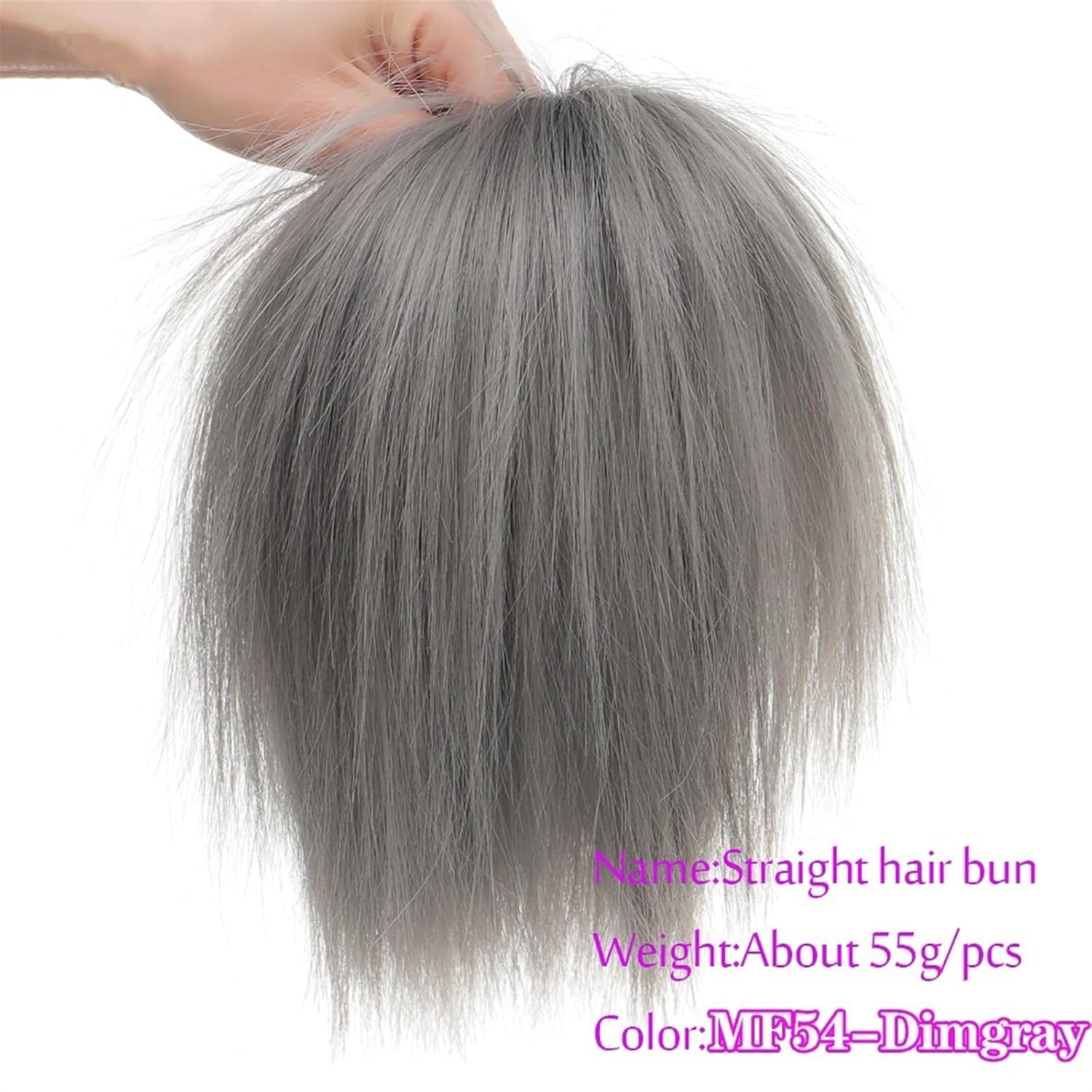 Extensiones de moño de cabello sintético, extensiones de moño desordenadas, esponjosas, de cabello lacio, banda elástica, moño, extensiones de
