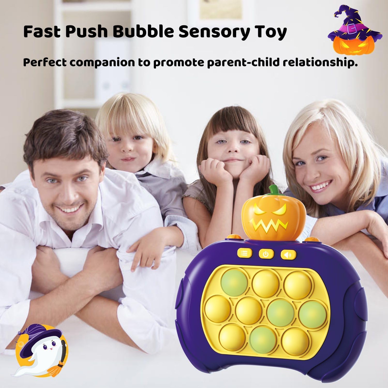 Juguete para ansiedad de presionar burbujas rápidas, juego sensorial interactivo de empuje rápido, juego de botón para niños y adultos, juguete de