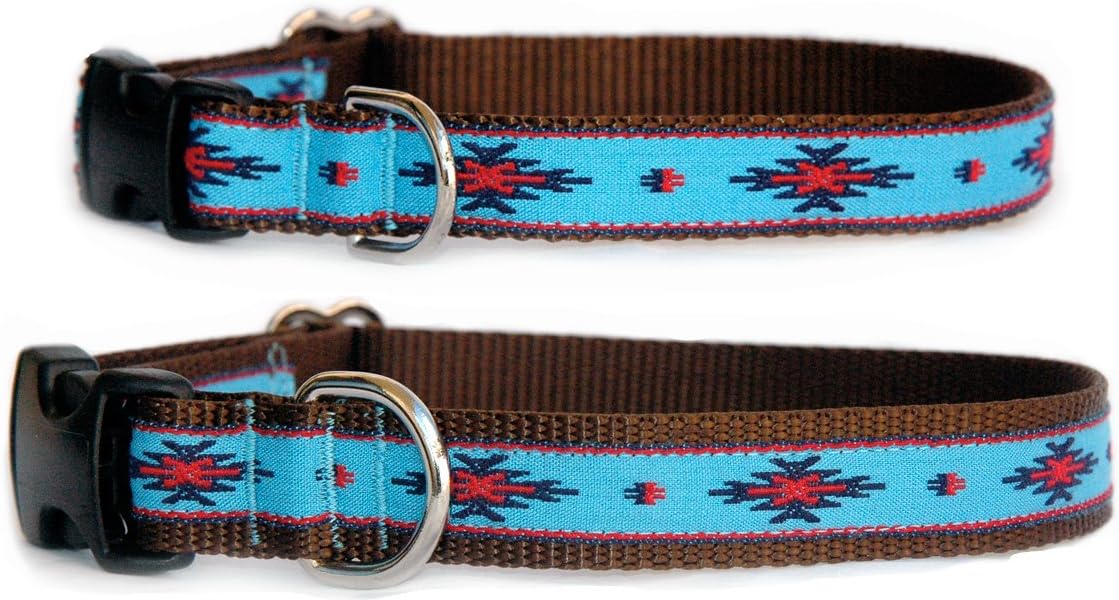 Collar de perro azul turquesa collar de perro de cinta turquesa nativo americano. Collar de perro de diseño de alta calidad hecho a mano con