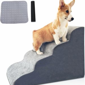 Escaleras para perros para cama, 4 escalones, escaleras para perros pequeños y mascotas, para camas altas y sofá, rampas para perros pequeños Escaleras para perros para cama, 4 escalones, escaleras para perros pequeños y mascotas, para camas altas y sofá, rampas para perros pequeños