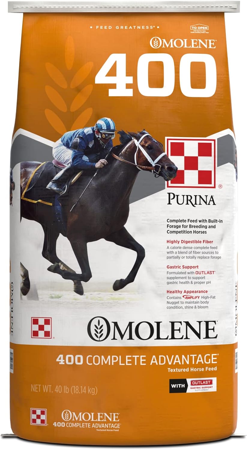 Purina  Omolene #400 Complete Advantage Horse Feed  Bolsa de 50 libras