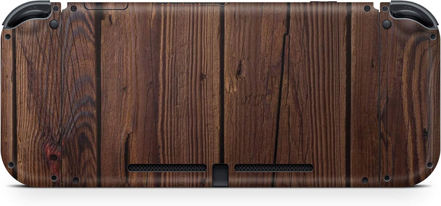 giZmoZ n gadgetZ Adhesivo de vinilo de piel de madera compatible con consola Nintendo Switch + 1 juego de fundas de controlador
