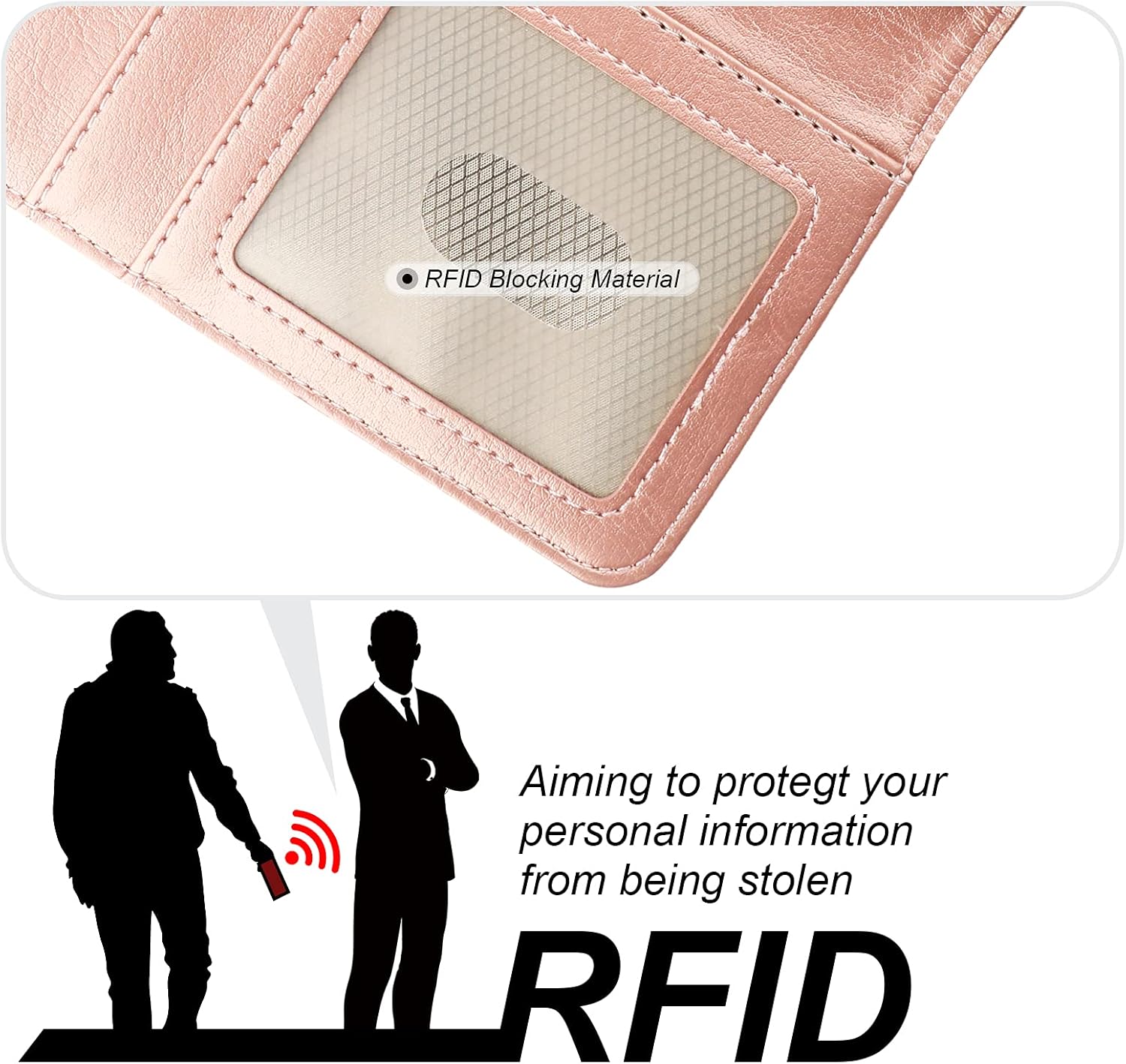 Bocasal Funda tipo cartera desmontable para iPhone 13 con bloqueo RFID, ranuras para tarjetas, soporte de piel sintética de alta calidad, soporte