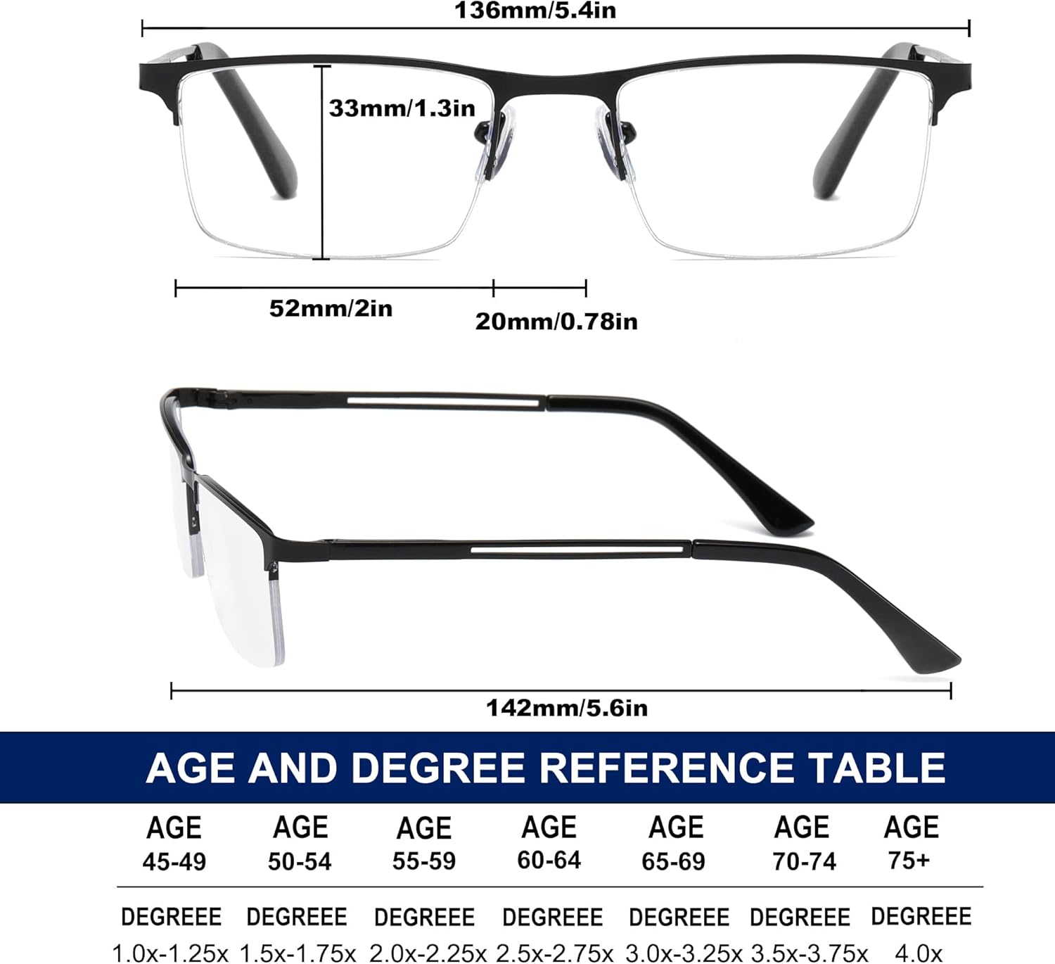 Gafas de lectura para hombre, 5 unidades, bloqueo de luz azul, lectores de metal de medio marco, bisagra de resorte, anteojos ligeros con filtro UV