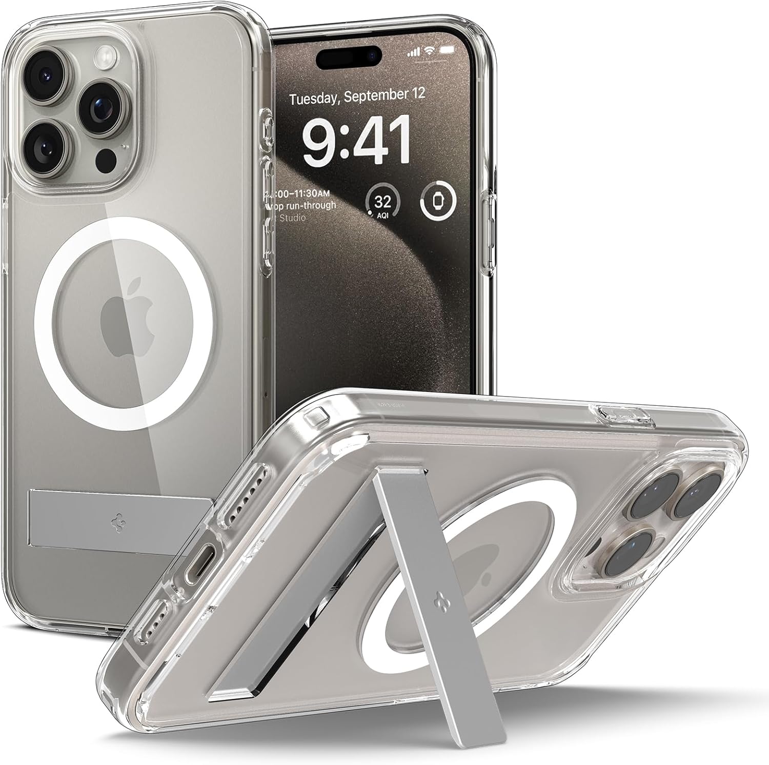 Spigen Funda magnética ultra híbrida S MagFit diseñada para iPhone 15 Pro Max, antiamarilleo protección de grado militar soporte compatible con