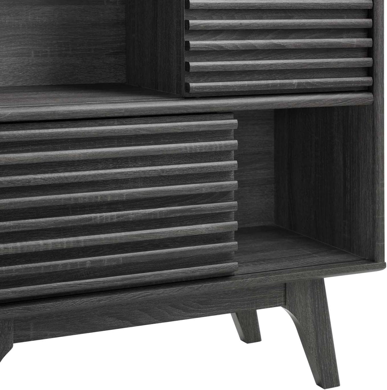 Modway Render Mid-Century – Mueble de almacenamiento de tres niveles en color carbón