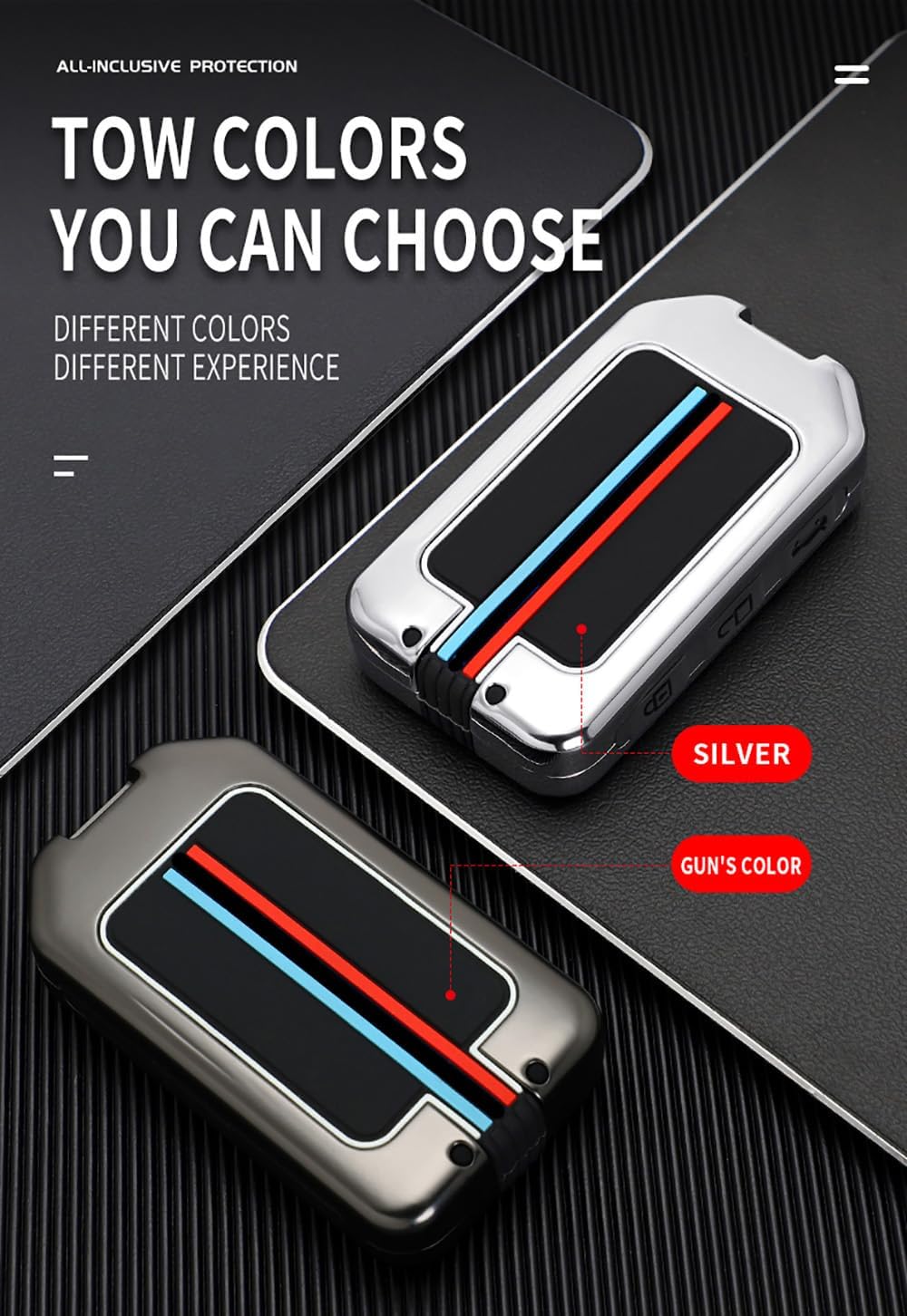ontto Funda de metal para llavero Volvo Smart Remote sin llave, protector de llave de coche, anticaída, antiarañazos para XC90 XC60 XC40 S60 S90 V60