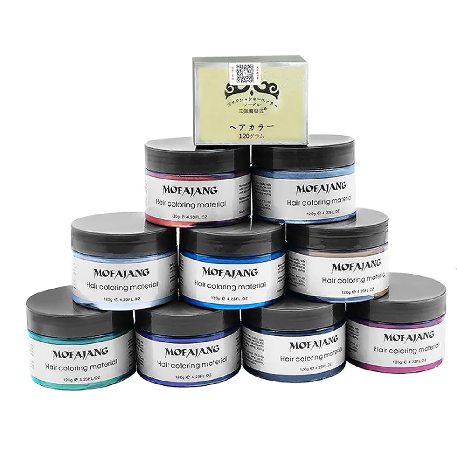 Asocrew Color de cera temporal negra para el cabello, cera de color negro en aerosol, tinte de cera para el cabello, arcilla para peinar el cabello,