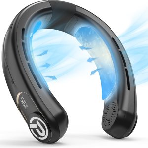 PANERGY Aire acondicionado para el cuello, ventilador de cuello recargable sin aspas de 5000 mAh con 2 placas de enfriamiento, ventilador personal PANERGY Aire acondicionado para el cuello, ventilador de cuello recargable sin aspas de 5000 mAh con 2 placas de enfriamiento, ventilador personal