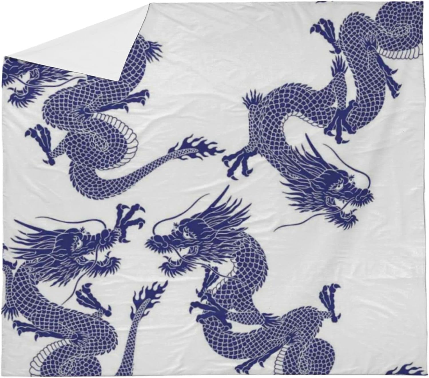 Juego de funda de edredón de 3 piezas con temática de dragón tamaño California King, ropa de cama con estampado de dragones japoneses, funda de