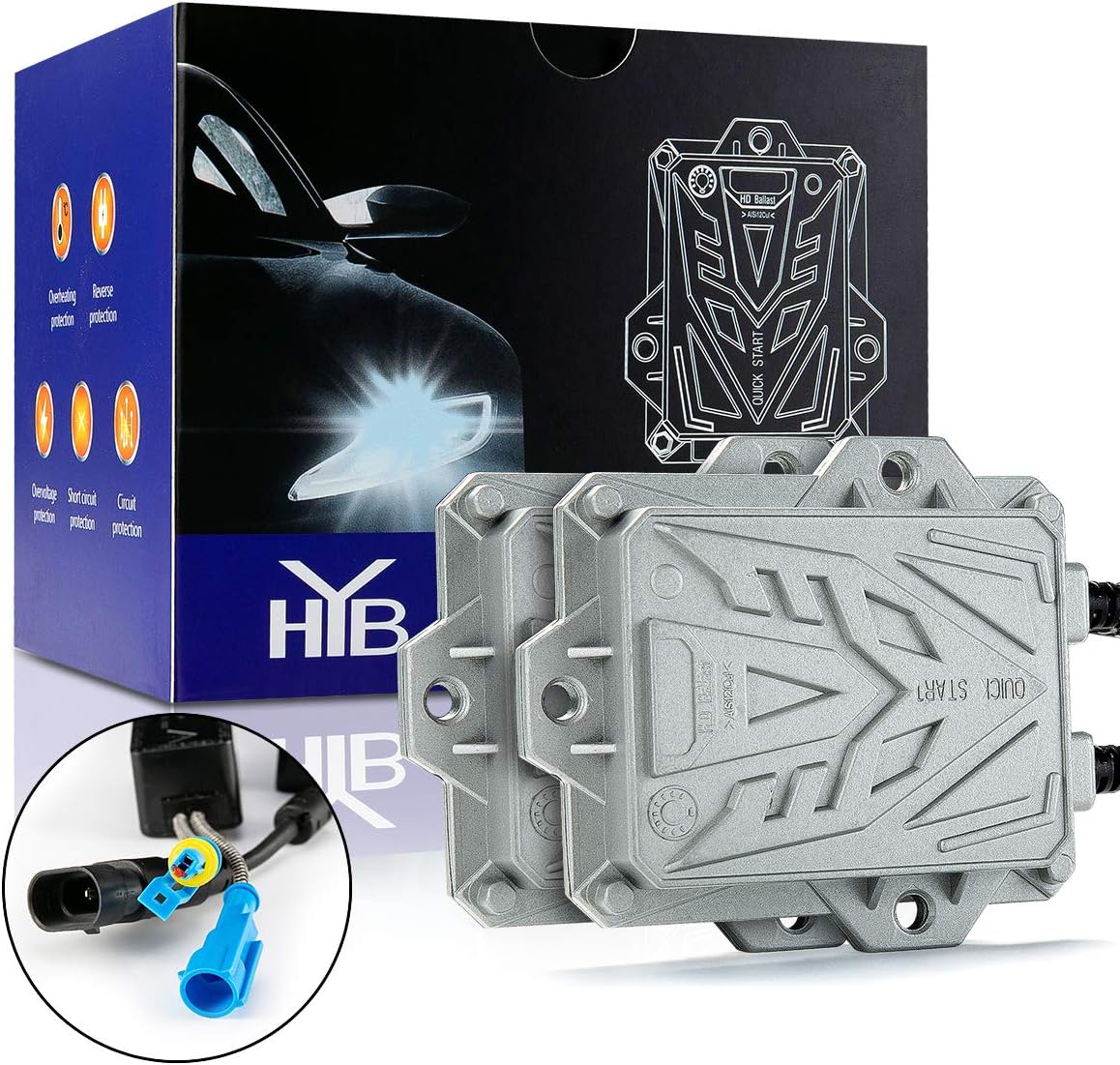 HYB Canbus – Balasto digital HID delgado de 55 W, sin errores, cancelación de advertencia para bombilla HID H11 H7 H8 H9 H4 H1 9005 9006 ajuste