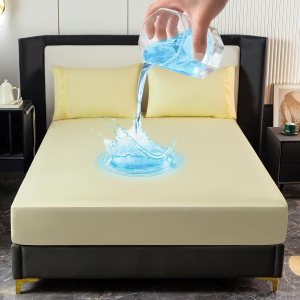 Juego de sábanas bajeras impermeables  3 piezas, cómodo protector de colchón transpirable sin ruido, bolsillo profundo, funda hipoalergénica de Juego de sábanas bajeras impermeables  3 piezas, cómodo protector de colchón transpirable sin ruido, bolsillo profundo, funda hipoalergénica de