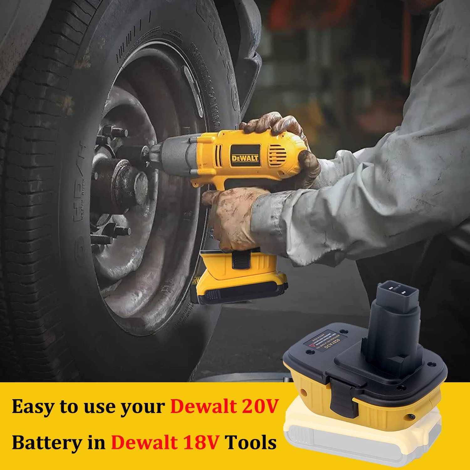 Adaptador de batería DCA1820 para DEWALT 18v a 20v Convertir 20V MAX XR Batería de litio DCB200 DCB201 DCB203 DCB204 DCB205 DCB206 a Dewalt 18V