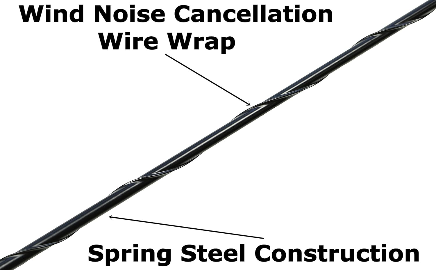 AntennaMastsRus – La antena negra de 27 pulgadas es compatible con Ford Ranger (1982-2011) – Cancelación de ruido del viento en espiral –