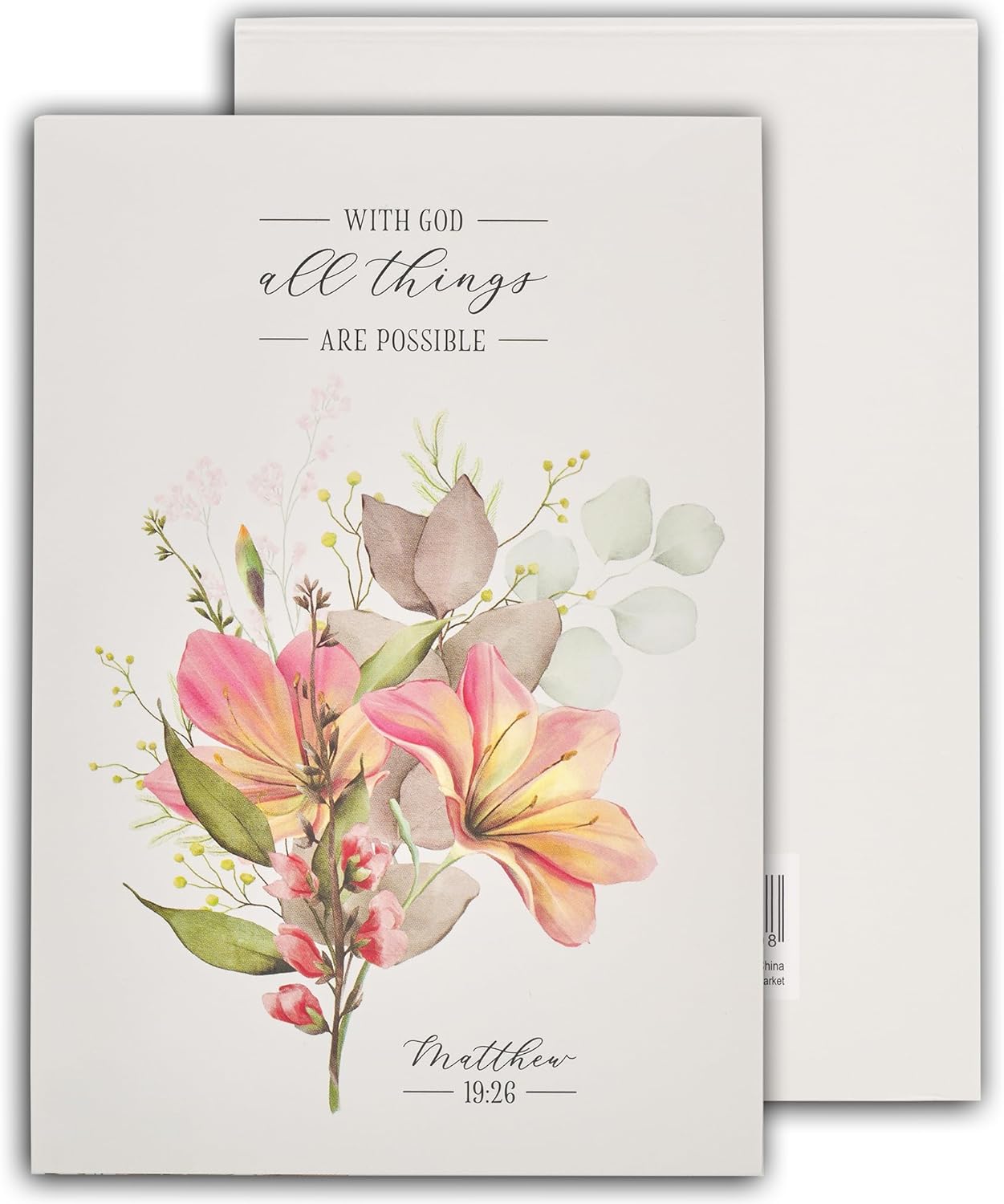 Bloc de notas Floral Todas las cosas son posibles Matt. 1926