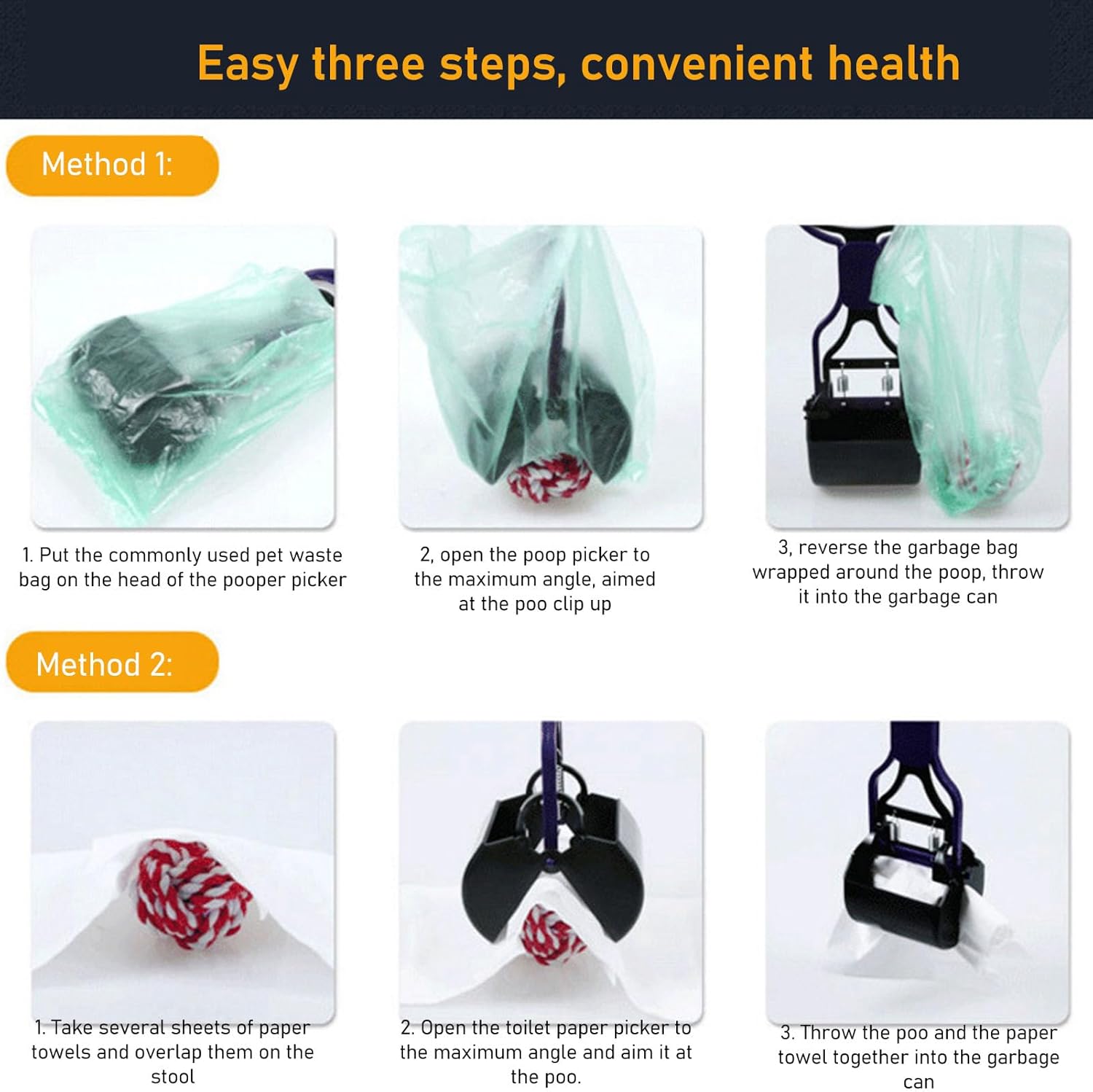 Dog Pooper Scooper, Poop Scooper for Dogs, Collapsible Dog Poop Scoop Outdoor Multipurpose Long Handle Pet Poop Spoon Poop Scooper for Dogs for