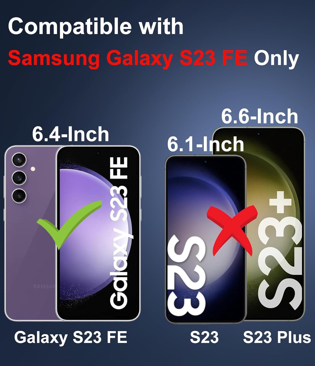 Dahkoiz Funda para Samsung Galaxy S23-FE y protector de pantalla de vidrio, cubierta de puerto a prueba de polvo, cubierta de goma de silicona de