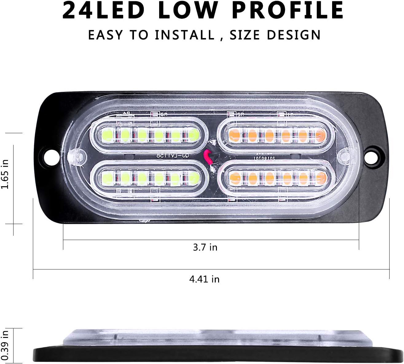 Luces LED de advertencia, 4 piezas de advertencia de emergencia, construcción de peligro de advertencia de emergencia, función de sincronización