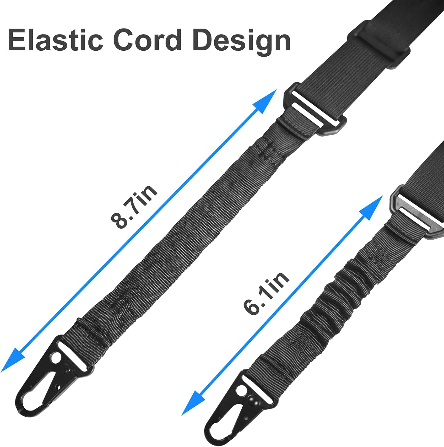 Rifle Sling, 2 Point Sling with 6.5mm Soft Neoprene Pad,Newly Improved knob Snaps,Rifle Sling with Swivels(Hold up 300lb),Non-Slip Rifle Strap