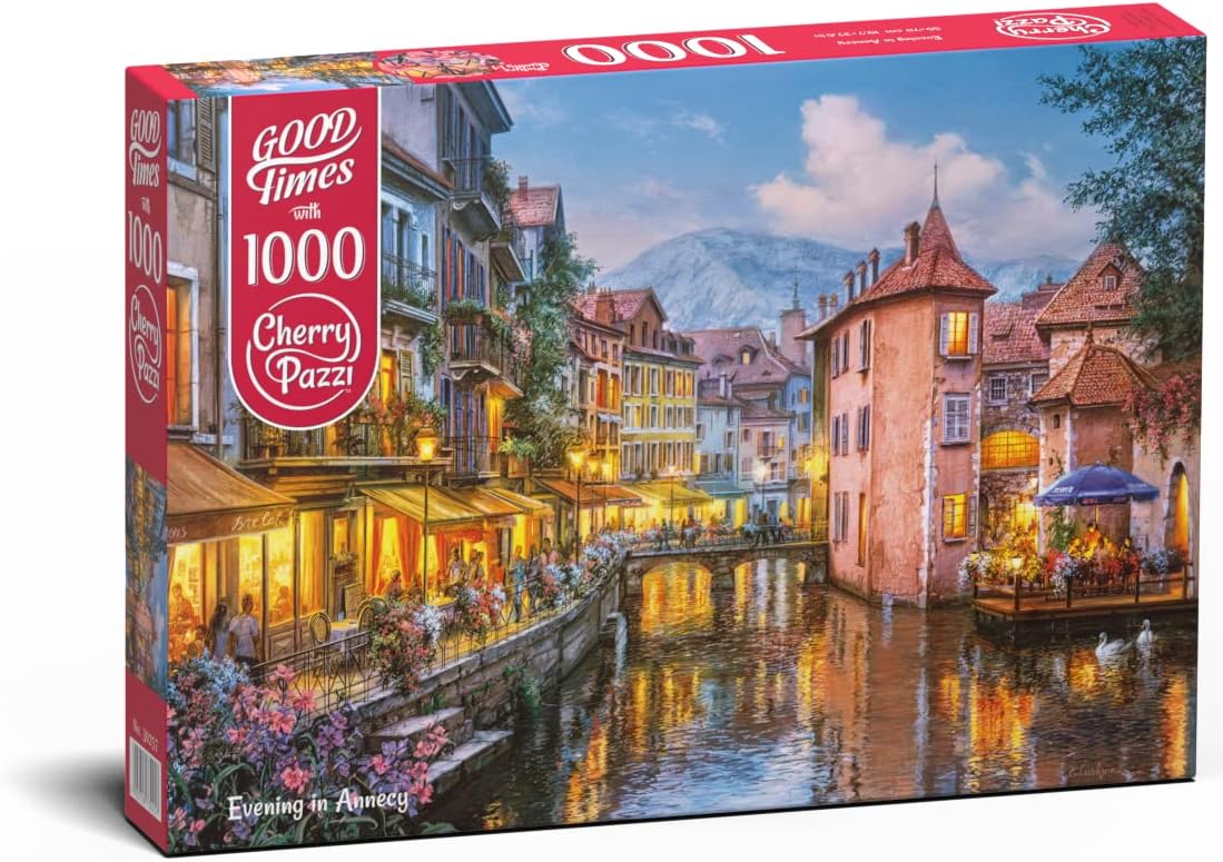 Evening in Annecy – Rompecabezas de 1000 piezas, alta definición con colores vibrantes para adultos y adolescentes, interactúa con familiares y
