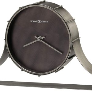 Howard Miller Seeley – Reloj de repisa 635-208 – Acabado plateado envejecido, marco de metal de tambor de hierro doblado, esfera de acero Howard Miller Seeley – Reloj de repisa 635-208 – Acabado plateado envejecido, marco de metal de tambor de hierro doblado, esfera de acero