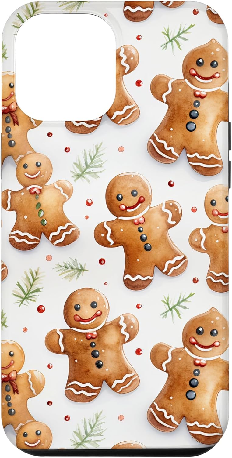 iPhone 13 Pro Max Christmas Gingerbread Man Patrón Para Niñas Lindo Estuche De Navidad Para Hornear