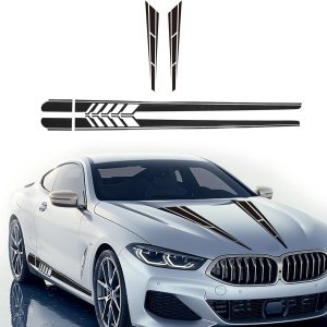 Universal Car Side Stripes Decals & Hood Stickers, Racing Stripes Decals for Cars Body, Auto Side Stickers Stripes, Car Door Decal for All Cars SUV Universal Car Side Stripes Decals & Hood Stickers, Racing Stripes Decals for Cars Body, Auto Side Stickers Stripes, Car Door Decal for All Cars SUV